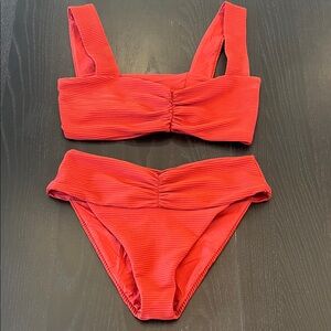 L*Space Vibrant Red Ribbed Bikini